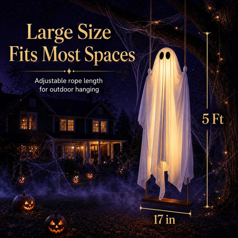 Moonlight Swinging Ghost Decoration