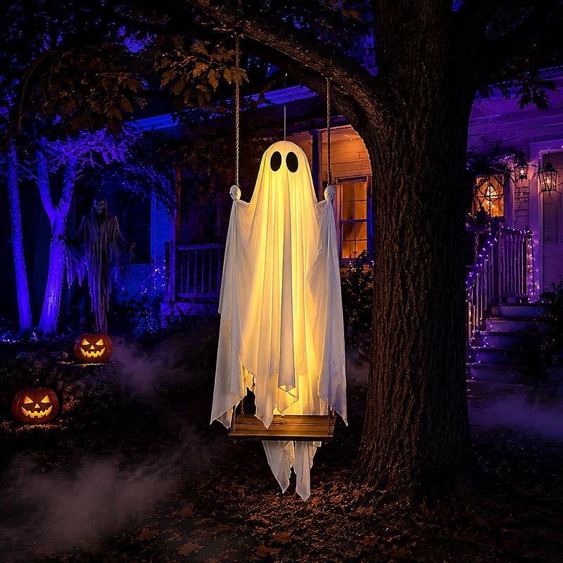 Moonlight Swinging Ghost Decoration